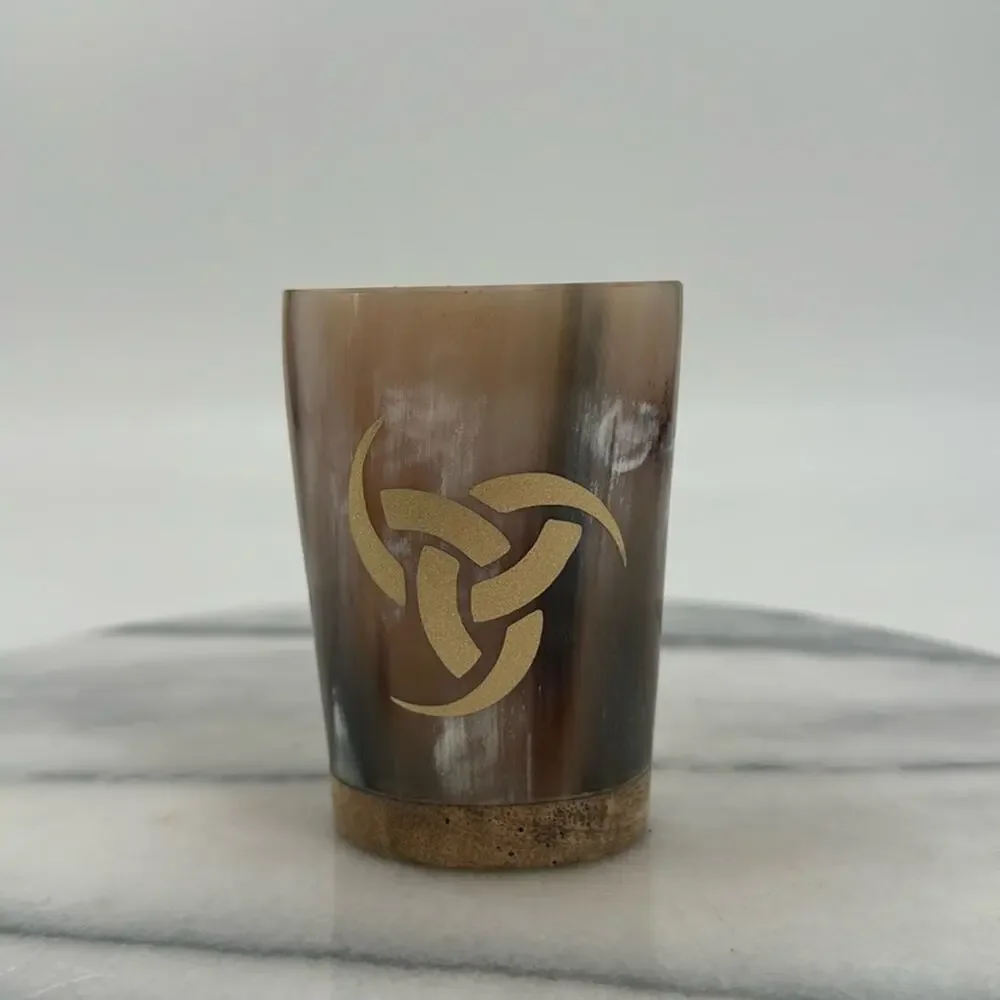 New! Handcrafted Viking horn of Odin/ Celtic trinity shot glass